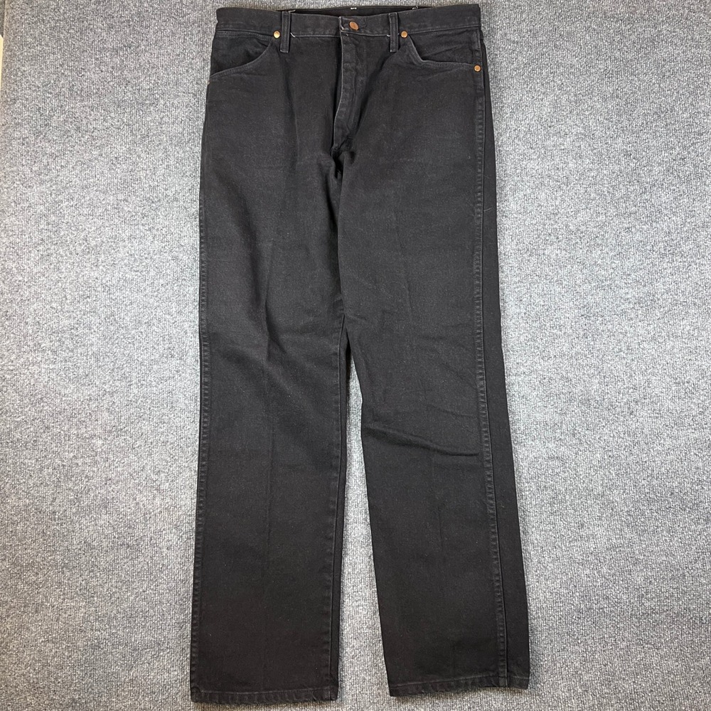 Vintage Wrangler Jeans Mens 36x34 Black Denim Cowboy Western 13MWZ Made in USA